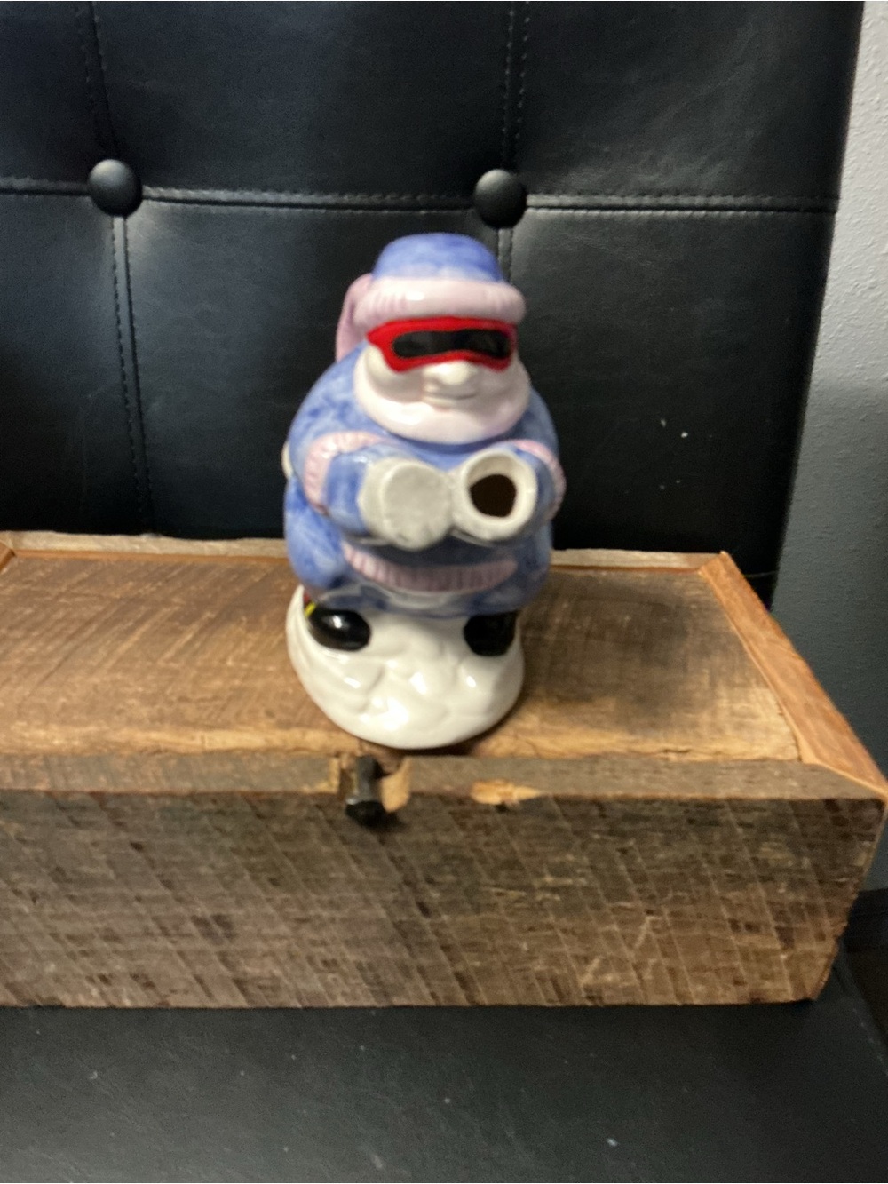 vintage skier guy withred sunglases teapot 6x5 1/2" rare find
